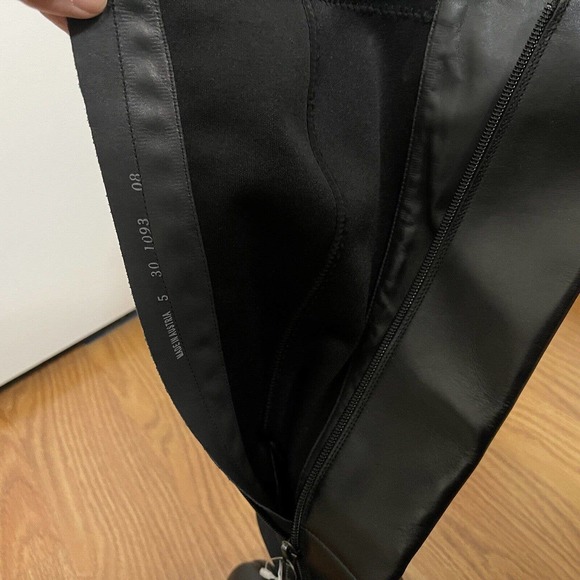 NEW! Paul Green knee high heeled black leather boots stretch back US 7.5- UK 5 - Picture 9 of 11